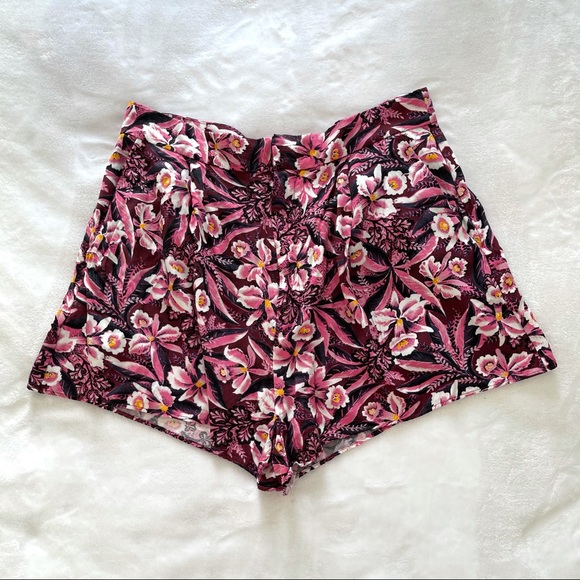 & Other Stories Pants - & other stories high waist floral shorts sz 8 (г4)